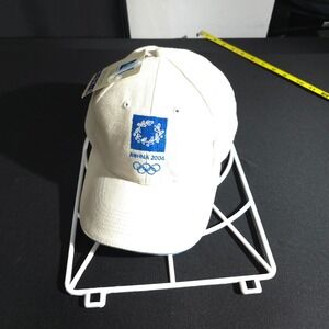 Athens 2004 Olympics Baseball Cap Mens Adjustable Ivory Beige Blue Embroidered